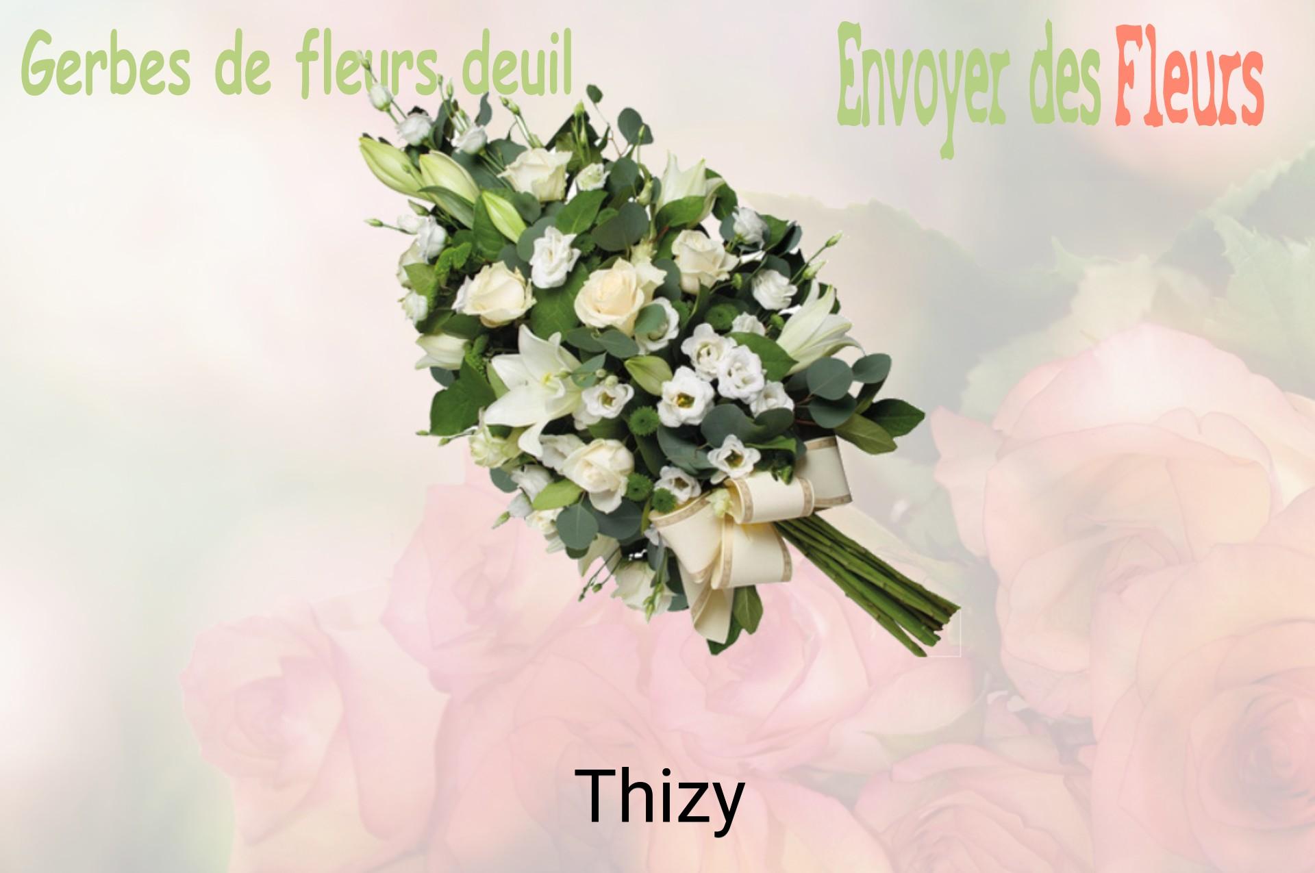 Gerbe de fleurs de deuil livrée à Thizy